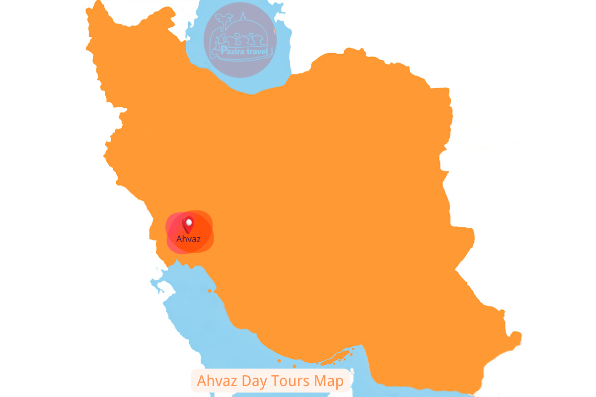 Explorez l'itinéraire du voyage vers Ahvaz sur la carte !